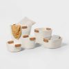 Small Cream Tapered Basket, 13 Inch Square Base Decorative Coiled Rope Basket