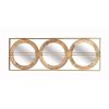 3 Mirror Piece Wall Mirror in Gold Rectangular Frame, Home Wall Decor for Bedroom Living Room, 40"x14"