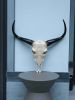 Bone-Inspired Bull Head Hanging Ornament-Resin Craft,Lifelike Details,North American Style