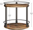 Lazy Susan Organizer, Rotating Spice Rack, 2 Tier Spice Turntable Organizer Rustic Brown