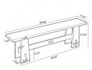 Traditional 59 Inch Wood Entryway Bench Hallway End of Bed Bench   Seat for Entry Decor