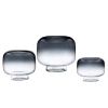 6.5" Smoke Ombre Glass Hurricane Pillar Candle Holder Medium