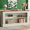 63-Inch Long Console Table for Entryway, Narrow Long Entry Table with Shelves for Foyer, Hallway,