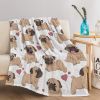 1pc Cute Cartoon Lapdog Heart Pattern Cute Pet Style Soft And Skin Friendly Blanket Cover Blanket Casual Blanket