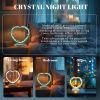Natural Crystal Night Lamp Heart Shape Bedroom Bedside Sleep Night Light Healing Crystal Gemstone Citrine Light Tri-Color Ambient Light USB Powered fo