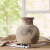 Ceramic Rustic Farmhouse Vase | 6 Inch Pottery Decorative Flower for Home Decor | Boho Vase | Terracotta for Table, Living Room, Bathroom Decoration