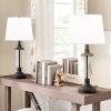White Texture Lamp Shades Set of 2 Drum Lampshades Replacemnt for Table Lamps Floor Lamps