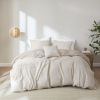 5 Piece Organic Cotton Oversized Comforter Cover Set w/removable insert Natural Full/Queen