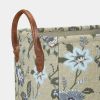 Green Floral Quilted Fabric Storage Bin