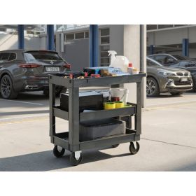 3 Layers Rolling Utility Cart With Wheels,Supports 600 Lbs,Heavy-Duty Capacity For Garage StorageOffice Spaces & Kitchen,For Indoor And Outdoor Use,Du