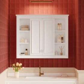 36'' X 28'' Medicine Cabinet, Wall Mounted Bathroom Storage Cabinet, With 1 Adjustable Shelf, Wall-Mounted Medicine Cabinet For Bathroom, Soft-Closing