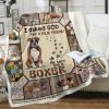 Boxer Dog Blanket Cute Puppy Throw Blanket Super Soft Sherpa Throw Lightweight Fluffy Plush Fuzzy Bed Blanket for Cute Pet