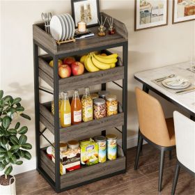 Wooden storage rack, basket rack, storage rack, snack rack, with drawers