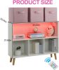 Kids Toy Storage Organizer with 3 Fabric Bins, Open Shelf Bookcase with Drawers, Wooden Storage Cabinet for Playroom, Nursery, Bedroom, Living Room