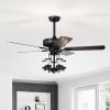 50 Inch Noiseless Ceiling Fan Light with Explosion-proof Glass Lampshades