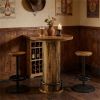 A small bar set with 2 bar stools, cocktail table with bar changing chairs, circular small bar table, perfect for busy family bars