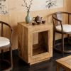 Wooden coffee table, square side table, tea table, bedside table with storage space