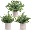 3 Pack Potted Fake Plants Artificial Plastic Eucalyptus Plants Centerpieces for Table Home Office Desk Accessories Farmhouse Room Classroom Decor