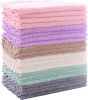 24 Pack Kitchen Dishcloths - Does Not Shed Fluff - Reusable Dish Towels, Dish cloths, Super Absorbent Coral Fleece Cleaning Cloths