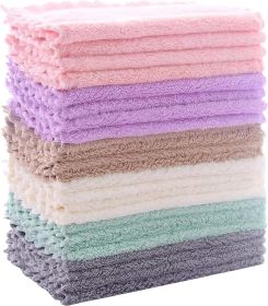 24 Pack Kitchen Dishcloths - Does Not Shed Fluff - Reusable Dish Towels, Dish cloths, Super Absorbent Coral Fleece Cleaning Cloths