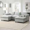 [VIDEO]86.5'' Chenille Modular Sectional Sofa with Storage Pockets, 5 Seat U Shaped Couch Set with Pillows,Free Combination