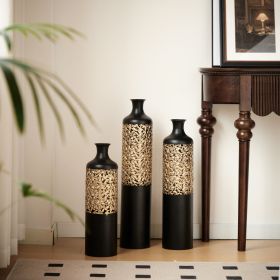 Floor Metal Vases Decorated White Metal vases Set of 3 gorgeous home decoration large glazed metal vases 20.8in/24.8in/28.7in height