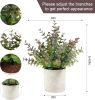 2 Pack Small Fake Plants Christmas Plants Eucalyptus Potted Artificial Plants for Home Indoor Fireplace Mantel Shelf Desk Home Bathroom Farmhouse Room