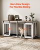 72" Dog Crate Furniture for 2 Dogs, Double Dog Crate Furniture with Double Sliding Doors, Large Dog Crate TV Stand with Removable Tray
