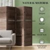 Privacy screen, bedroom divider, folding screen, walnut wood