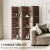 Privacy screen, bedroom divider, folding screen, walnut wood