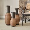 Set of 3 designer floor vases, large vases for home decor flooring, artificial rattan floor vases, brown floor vases for living rooms or corridors