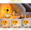Sunflowers Flower Lamp,Rechargeable Cordless Touch Table Lamp,3-Colour Infinitely Dimming Small Night Light