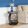 Round coffee table, sofa table, tea table, side table, with storage rack