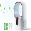 Bladeless Desk Fan, 11.8 Inch Small Rechargeable Fan, Quiet Office Fan, 3 Speeds, Touch Control, Easy to Clean, Desk Fan Small Quiet, Ideal for Home