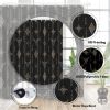 Boho Western Bull Skull Shower Curtain, Beige Southwestern Cow Bohemian Geometric Pattern Bathroom Shower Curtain Set