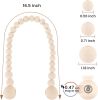 Magnetic Curtain Tiebacks, Curtain Holdbacks for Curtains 2 Pack, Wood Bead Curtain Holders for Boho Bedroom Decor, Baby Nursery Decor