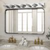 45" Modern Chrome 7-Light LED Vanity Light, Square Acrylic Lampshades Wall Mount Fixture for Bathroom, Mirror Lighting