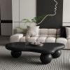 47 Inch Cloud Shaped Coffee Table with 3 Ball Legs for Living Room, Black