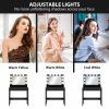 Vanity Table, Makeup Dressing Table with LED Lighting Mirror, Charging Station and Drawers for Bedroom, Black