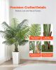Artificial Areca Palm Tree 5 ft, Fake Palm Tropical Plants with White Tall Planter, Faux Floor Silk Plant in Pot