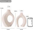 Hollow Ceramic Vase Set of 2, Nordic Modern Boho ins Style Decorative Ceramic Aesthetic Flower Vase for Home Decor