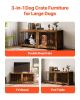 75" Dog Crate Furniture for 2 Dogs, Extra Large Double Dog Crate Furniture Large Breed with Divider & Double Doors