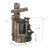 22.8" Water Fountain, 3-Tier Resin Bears on Log Outdoor Waterfall Fountain with LED Lights, Pump