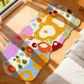 Boho Chic Colorful Abstract Bath Rug - Non-Slip, Ultra Soft, Quick-Dry Mat For Bathroom | Vibrant Artistic Design, Plush Comfort & Durable Style - Ele