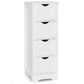Floor Wooden Free Standing Storage Side Organizer for Bathroom-Gray