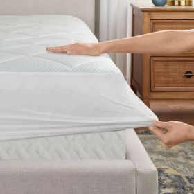 Queen size Washable Quilted Mattress Pad with Elastic Fitted Skirt