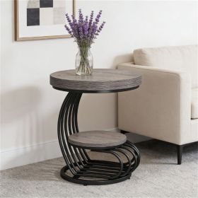 Round coffee table, sofa table, tea table, side table, with storage rack