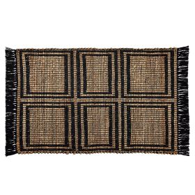 Black Natural Interlocking Jute 30" x 46" Accent Rug