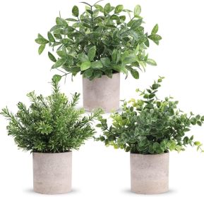 3 Pack Potted Fake Plants Artificial Plastic Eucalyptus Plants Centerpieces for Table Home Office Desk Accessories Farmhouse Room Classroom Decor