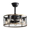 20 Inch Industrial Cage Ceiling Fan with Remote Control - 7 ABS Blades, DC Motor, 1H/4H/8H Timer